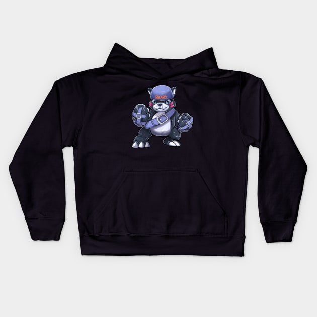 bearmon fanart Kids Hoodie by DigiTeeshrit